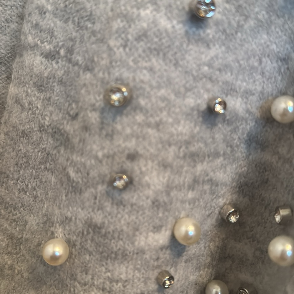 Ava & Viv Gray Cardigan with Pearl Embellishments - Picture 8 of 8
